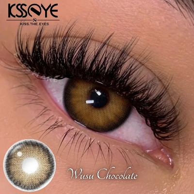 Picture of New Ksseye Wusu Chocolate Color Contact Lens With Regular Kit Box For Men And Women. 1 Pair Ksseye Color Contact Lens For Eye Mackup Cosmetics. Ksseye Wusu Chocolate. #wusuchocolate
