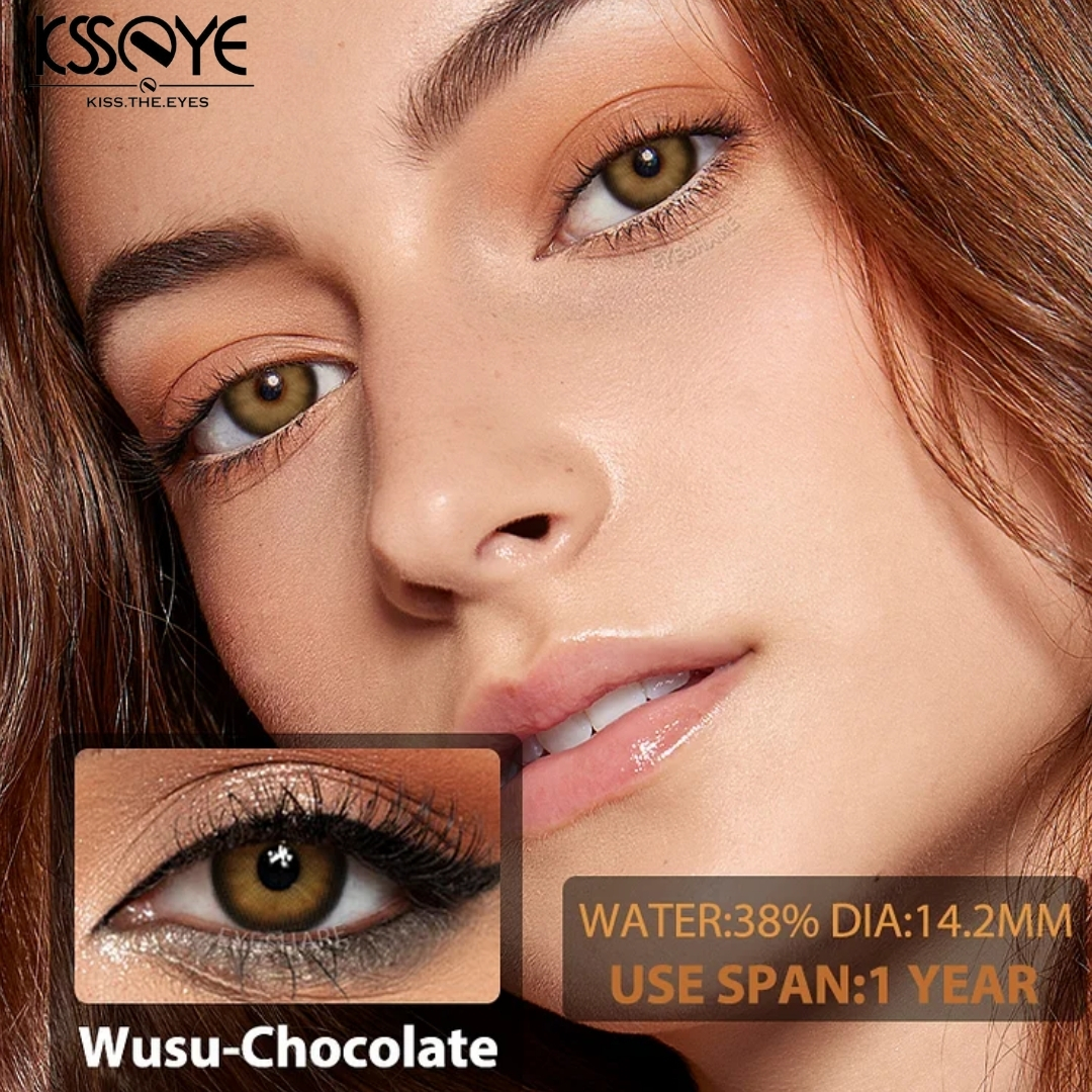 Picture of New Ksseye Wusu Chocolate Color Contact Lens With Regular Kit Box For Men And Women. 1 Pair Ksseye Color Contact Lens For Eye Mackup Cosmetics. Ksseye Wusu Chocolate. #wusuchocolate