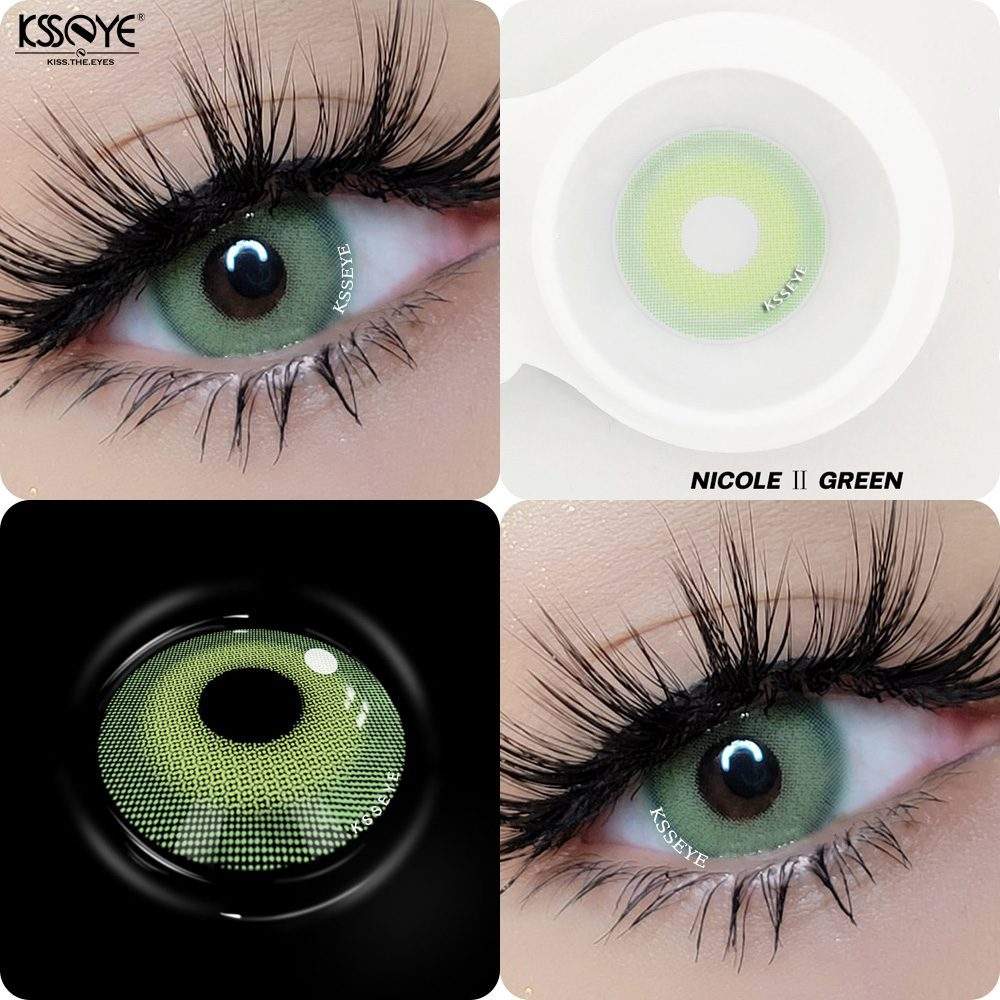Picture of New Ksseye Nicole green Color Contact Lens With Regular Kit Box For Men and Women.1pair Premium Quality Ksseye Color Contact Lens For Eye fashion Makeup. Ksseye Nicole Series. #nicolegreen