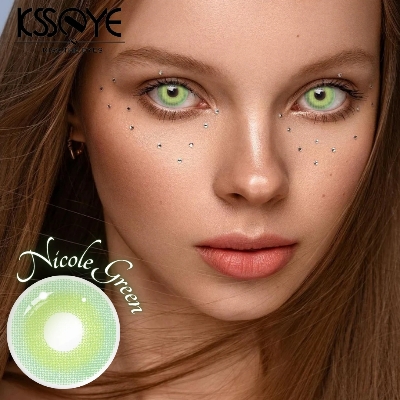 Picture of New Ksseye Nicole green Color Contact Lens With Regular Kit Box For Men and Women.1pair Premium Quality Ksseye Color Contact Lens For Eye fashion Makeup. Ksseye Nicole Series. #nicolegreen