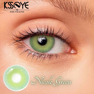 Picture of New Ksseye Nicole green Color Contact Lens With Regular Kit Box For Men and Women.1pair Premium Quality Ksseye Color Contact Lens For Eye fashion Makeup. Ksseye Nicole Series. #nicolegreen