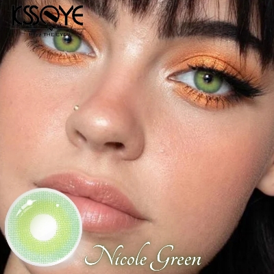 Picture of New Ksseye Nicole green Color Contact Lens With Regular Kit Box For Men and Women.1pair Premium Quality Ksseye Color Contact Lens For Eye fashion Makeup. Ksseye Nicole Series. #nicolegreen