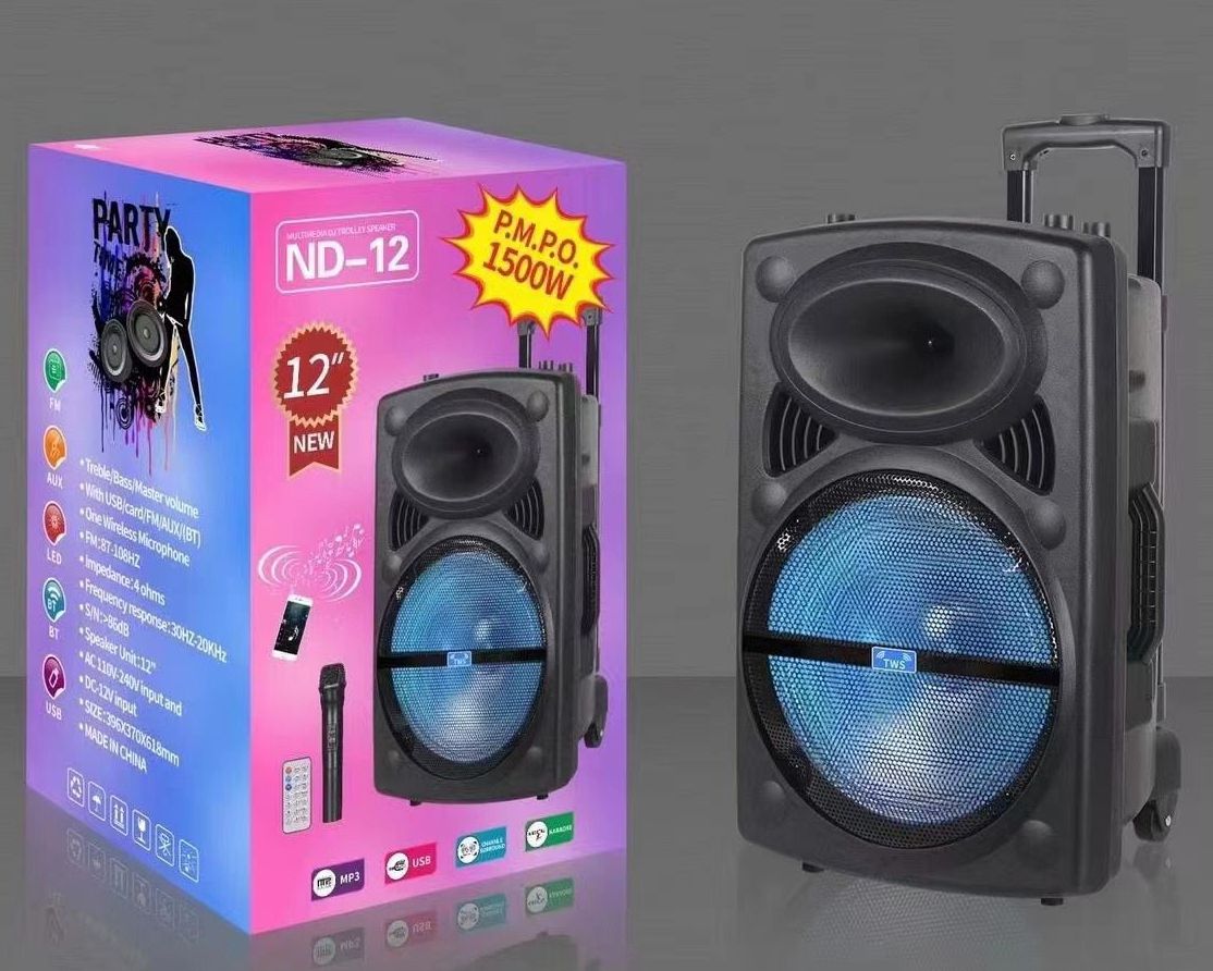 Picture of Trolly Speaker Karaoke Rechargeable Bluetooth 12 Inch