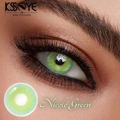 Picture of New Ksseye Nicole green Color Contact Lens With Regular Kit Box For Men and Women.1pair Premium Quality Ksseye Color Contact Lens For Eye fashion Makeup. Ksseye Nicole Series. #nicolegreen