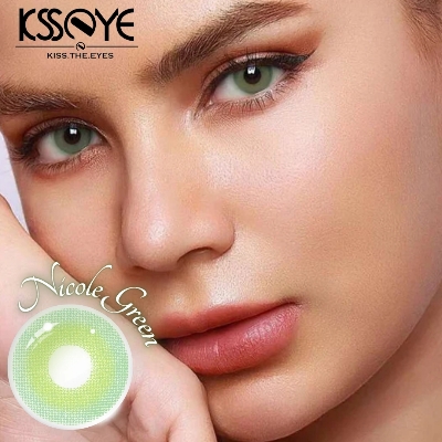 Picture of New Ksseye Nicole green Color Contact Lens With Regular Kit Box For Men and Women.1pair Premium Quality Ksseye Color Contact Lens For Eye fashion Makeup. Ksseye Nicole Series. #nicolegreen