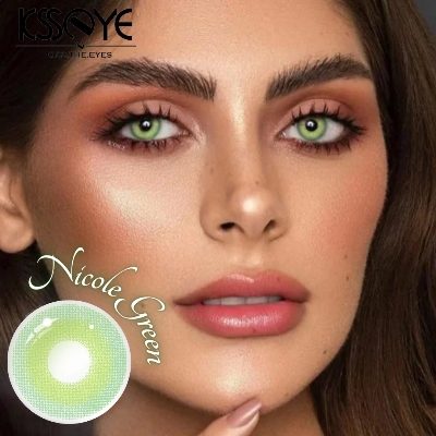 Picture of New Ksseye Nicole green Color Contact Lens With Regular Kit Box For Men and Women.1pair Premium Quality Ksseye Color Contact Lens For Eye fashion Makeup. Ksseye Nicole Series. #nicolegreen