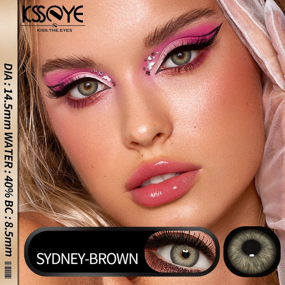 Picture of New Ksseye Sydney Brown Color Contact Lens With Regular Kit Box For Men And Women. 1 Pair Ksseye Color Contact Lens For Eye Mackup Cosmetics. Ksseye Sydney Series. #sydney