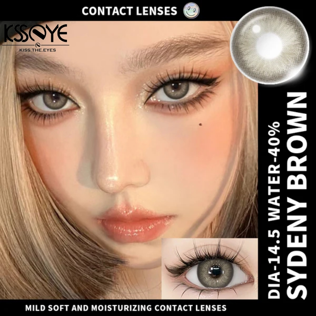 Picture of New Ksseye Sydney Brown Color Contact Lens With Regular Kit Box For Men And Women. 1 Pair Ksseye Color Contact Lens For Eye Mackup Cosmetics. Ksseye Sydney Series. #sydney