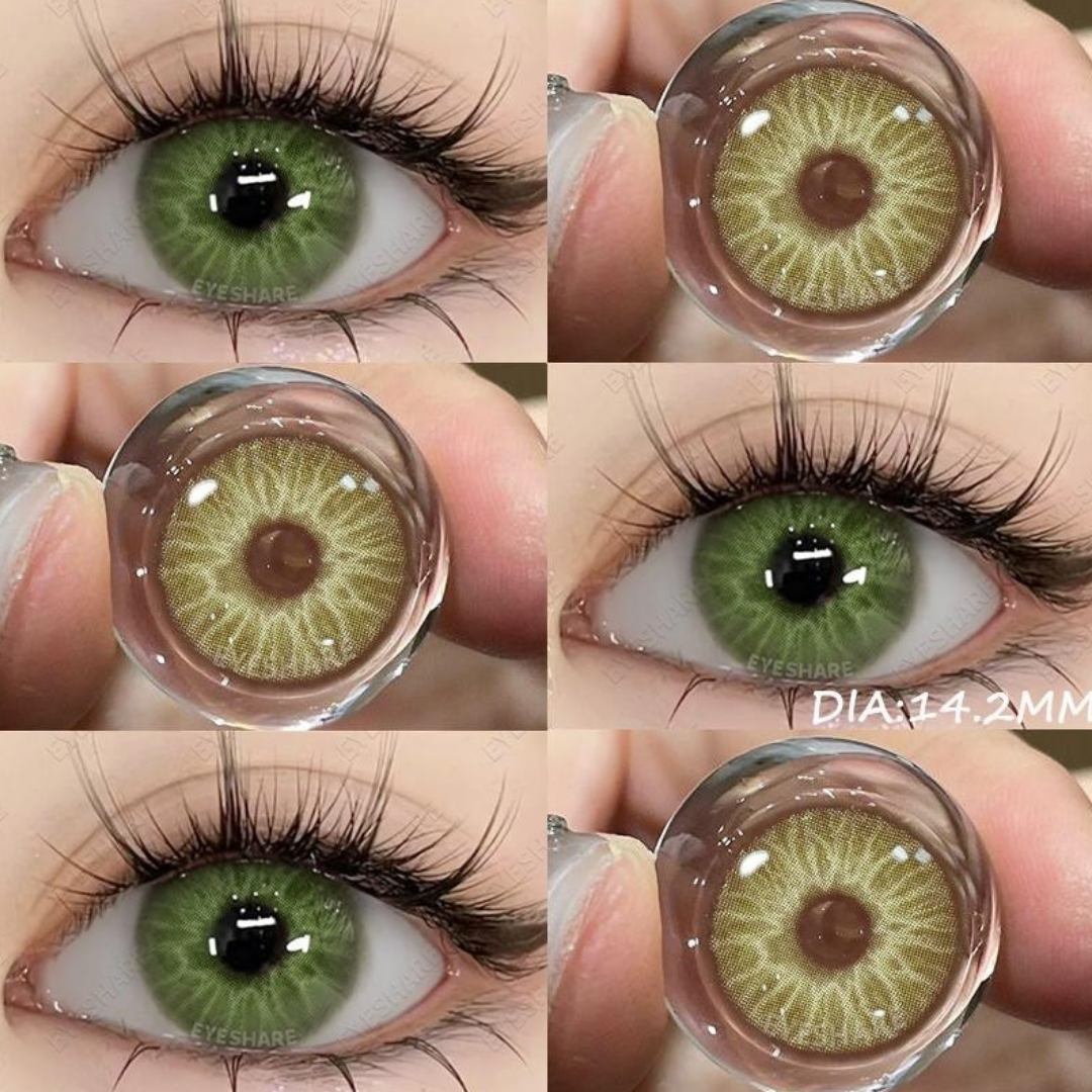 Picture of New Cyprus Green Color Contact Lens With Regular Kit Box For Men And Women. 1 Pair Color Contact Lens For Eye Makeup Cosmetics. Cyprus Series. #cyprus