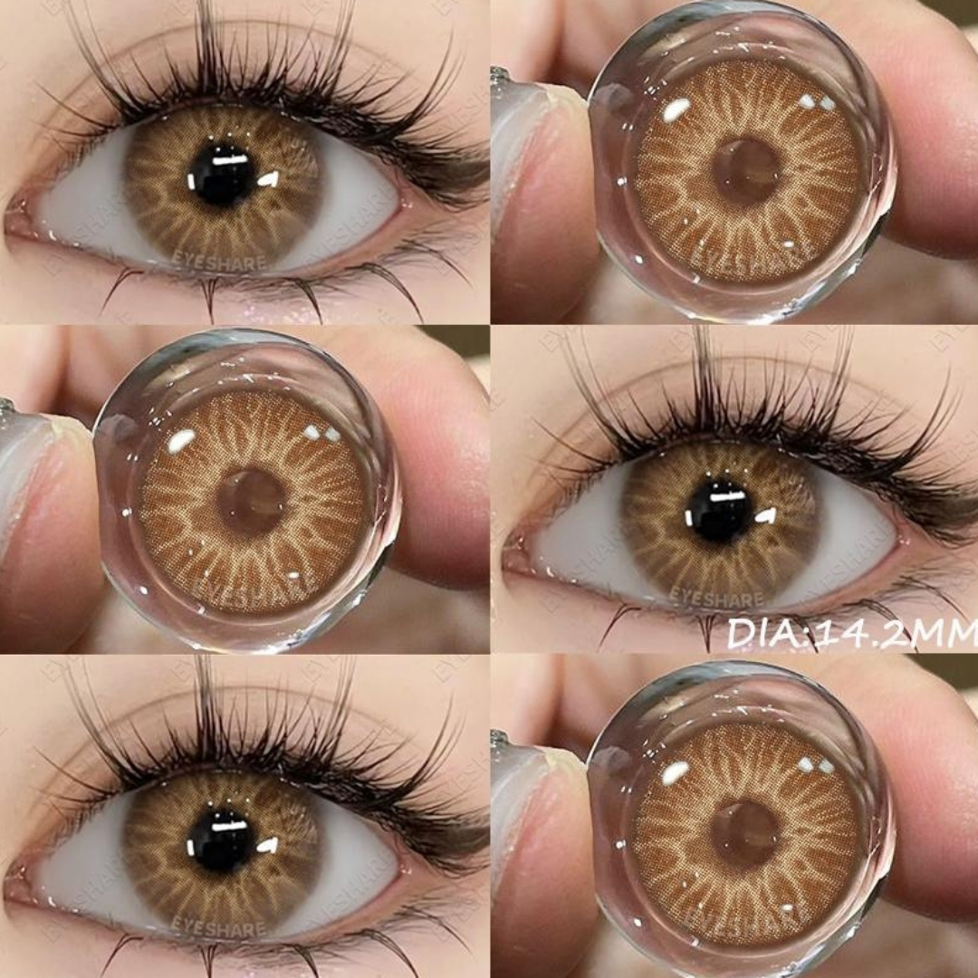 Picture of New Cyprus Brown Color Contact Lens With Regular Kit Box For Men And Women. 1 Pair Color Contact Lens For Eye Makeup Cosmetics. Cyprus Series. #cyprus