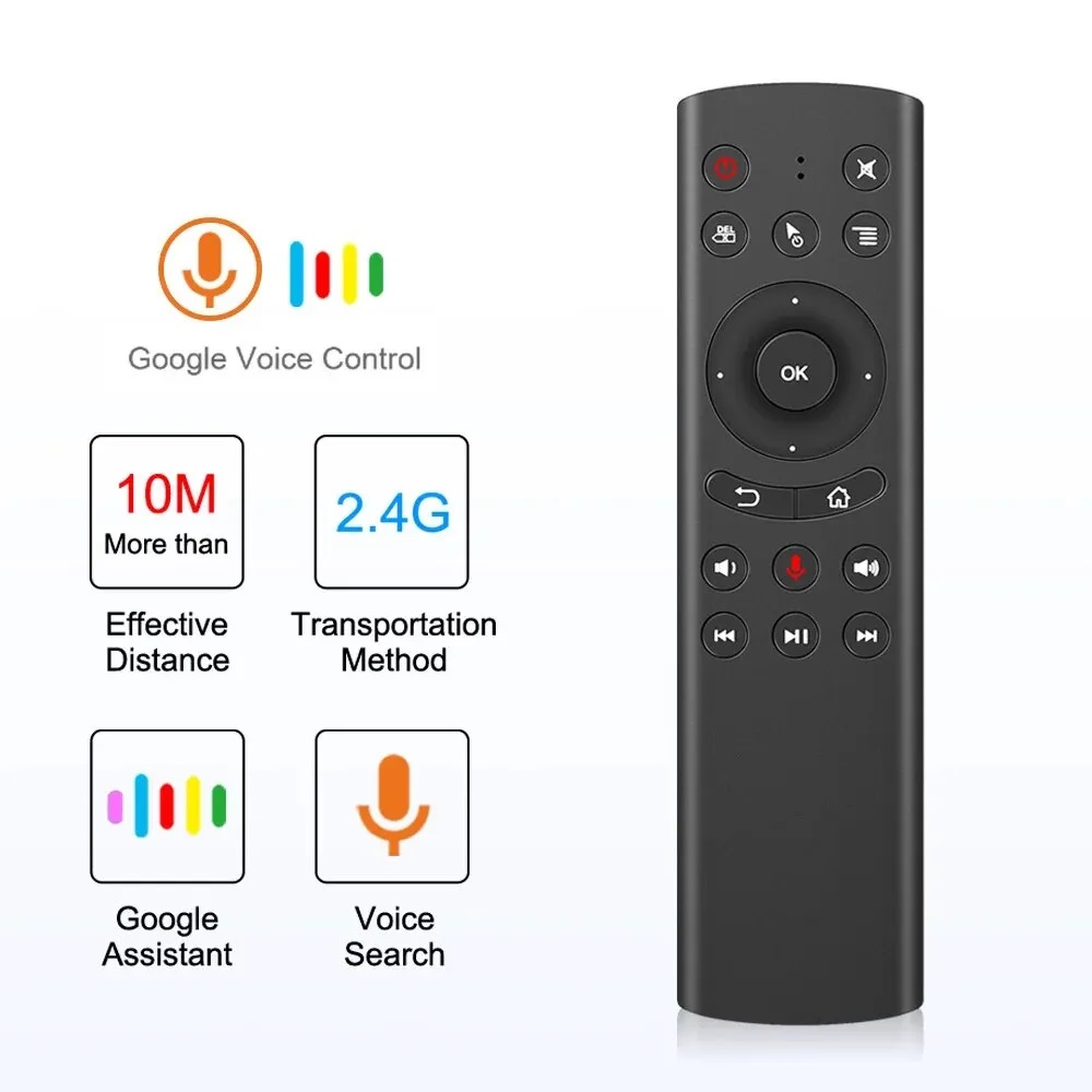 Picture of G20S For Android TV - Television Box 2.4G Air Mouse Wireless Voice Remote Control PC, Projector, Smart TV - Television, Android TV - Television Box, Mini Smart Keyboard Sensing Air Mouse Google Microphone with IR Learning