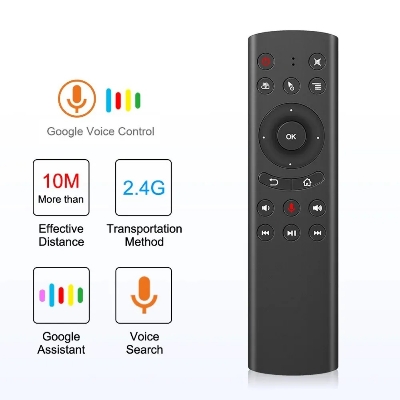 Picture of G20S For Android TV - Television Box 2.4G Air Mouse Wireless Voice Remote Control PC, Projector, Smart TV - Television, Android TV - Television Box, Mini Smart Keyboard Sensing Air Mouse Google Microphone with IR Learning
