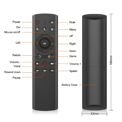 Picture of G20S For Android TV - Television Box 2.4G Air Mouse Wireless Voice Remote Control PC, Projector, Smart TV - Television, Android TV - Television Box, Mini Smart Keyboard Sensing Air Mouse Google Microphone with IR Learning