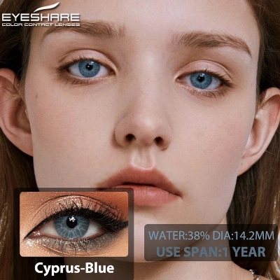 Picture of New Cyprus Blue Color Contact Lens With Regular Kit Box For Men And Women. 1 Pair Ksseye Color Contact Lens For Eye Mackup Cosmetics. Cyprus Series. #cyprus