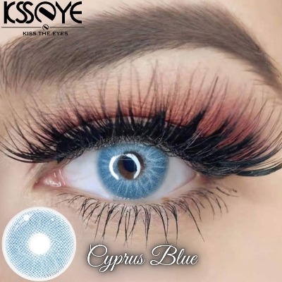 Picture of New Cyprus Blue Color Contact Lens With Regular Kit Box For Men And Women. 1 Pair Ksseye Color Contact Lens For Eye Mackup Cosmetics. Cyprus Series. #cyprus