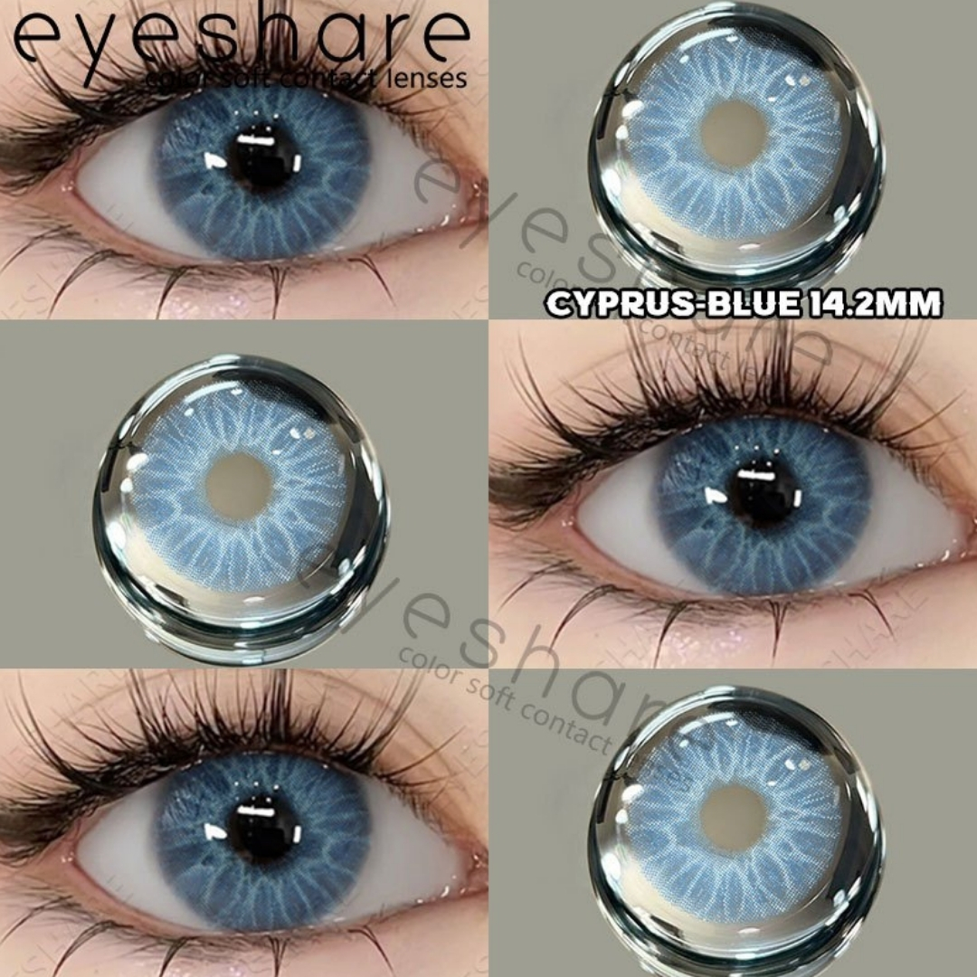 Picture of New Cyprus Blue Color Contact Lens With Regular Kit Box For Men And Women. 1 Pair Ksseye Color Contact Lens For Eye Mackup Cosmetics. Cyprus Series. #cyprus