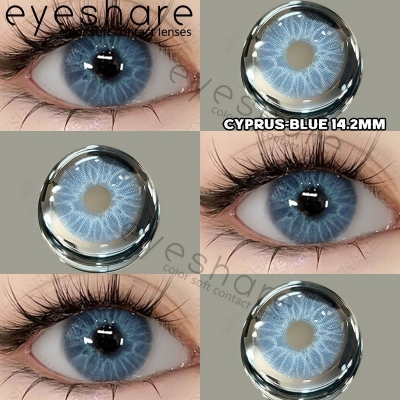Picture of New Cyprus Blue Color Contact Lens With Regular Kit Box For Men And Women. 1 Pair Ksseye Color Contact Lens For Eye Mackup Cosmetics. Cyprus Series. #cyprus