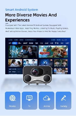 Picture of J20 Full HD 4K Smart Android projector 1080P Auto focus keystone 600Ansi lumens LASER 300inch star projector led projectors HD 4K 1080P projector price in Bangladesh
