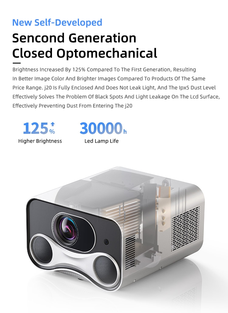 Picture of J20 Full HD 4K Smart Android projector 1080P Auto focus keystone 600Ansi lumens LASER 300inch star projector led projectors HD 4K 1080P projector price in Bangladesh
