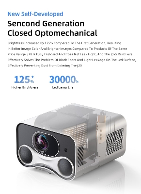 Picture of J20 Full HD 4K Smart Android projector 1080P Auto focus keystone 600Ansi lumens LASER 300inch star projector led projectors HD 4K 1080P projector price in Bangladesh