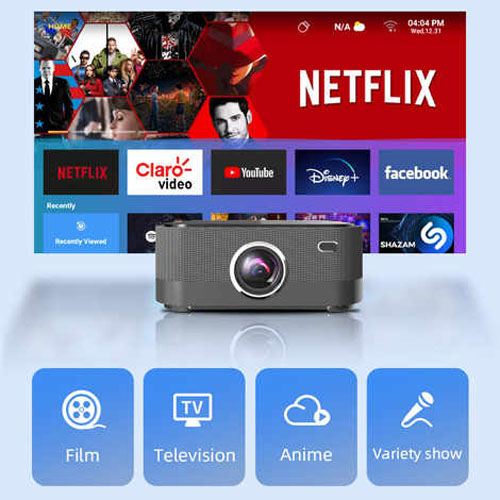 Picture of J16 Most popular Android Version projector Full HD 550ansi lumens for smart home and Outdoor education 4K video LCD projector