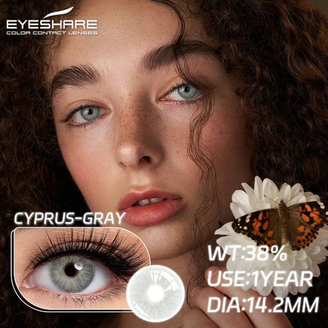 Picture of New Cyprus Gray Color Contact Lens With Regular Kit Box For Men And Women. 1 Pair Cyprus Color Contact Lens For Eye Makeup and Cosmetics. Cyprus Series. #cyprus