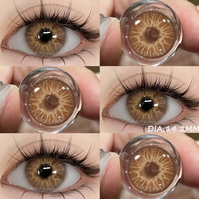 Picture of New Cyprus Brown Color Contact Lens With Regular Kit Box For Men And Women. 1 Pair Color Contact Lens For Eye Makeup Cosmetics. Cyprus Series. #cyprus
