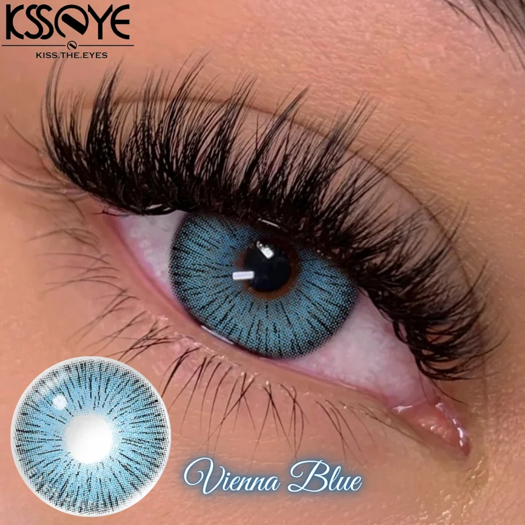 Picture of New Ksseye Vienna Blue Color Contact Lens With Regular Kit Box For Men and Women. 1 Pair Ksseye Color Contact Lens For Eye Makeup and Cosmetics.Ksseye Vienna Series. #vienna