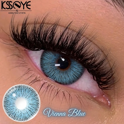 Picture of New Ksseye Vienna Blue Color Contact Lens With Regular Kit Box For Men and Women. 1 Pair Ksseye Color Contact Lens For Eye Makeup and Cosmetics.Ksseye Vienna Series. #vienna