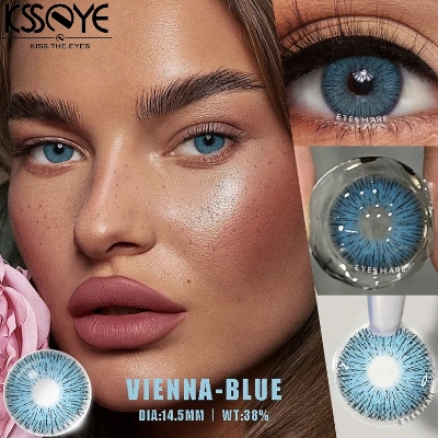 Picture of New Ksseye Vienna Blue Color Contact Lens With Regular Kit Box For Men and Women. 1 Pair Ksseye Color Contact Lens For Eye Makeup and Cosmetics.Ksseye Vienna Series. #vienna