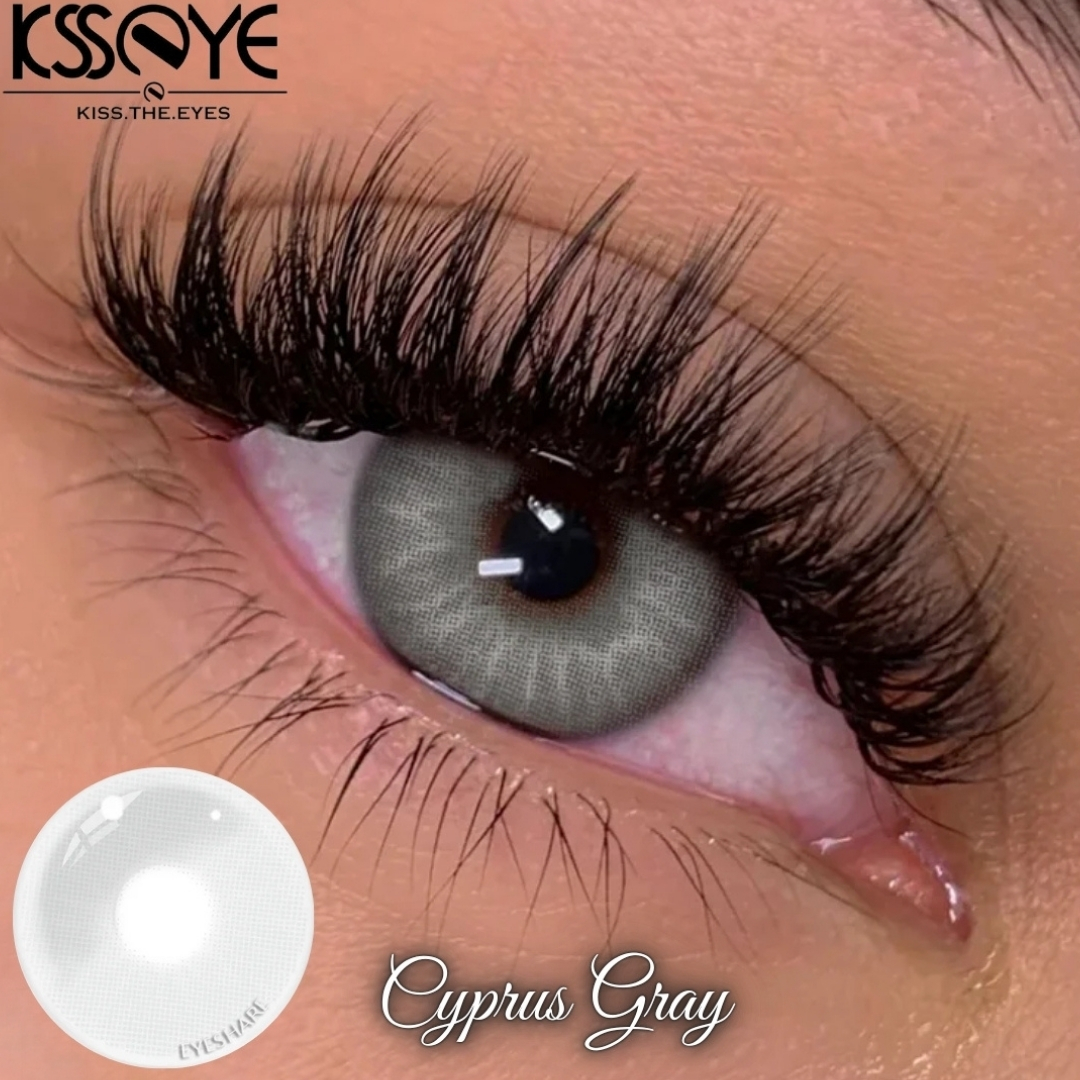 Picture of New Cyprus Gray Color Contact Lens With Regular Kit Box For Men And Women. 1 Pair Cyprus Color Contact Lens For Eye Makeup and Cosmetics. Cyprus Series. #cyprus