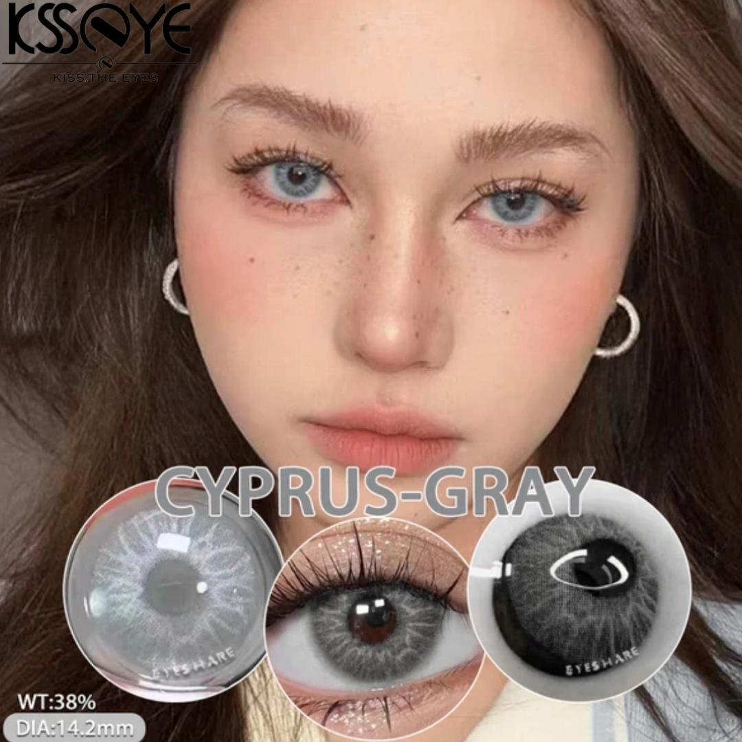 Picture of New Cyprus Gray Color Contact Lens With Regular Kit Box For Men And Women. 1 Pair Cyprus Color Contact Lens For Eye Makeup and Cosmetics. Cyprus Series. #cyprus