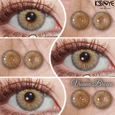 Picture of New Ksseye Vienna Brown Color Contact Lens With Regular Kit Box For Men And Women. 1 Pair Ksseye Color Contact Lens For Eye Makeup Cosmetics. Ksseye Vienna Series. #vienna