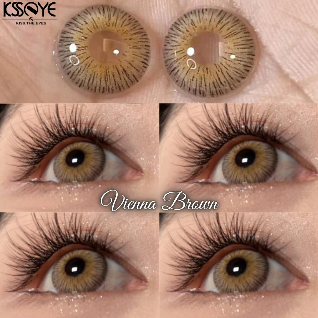 Picture of New Ksseye Vienna Brown Color Contact Lens With Regular Kit Box For Men And Women. 1 Pair Ksseye Color Contact Lens For Eye Makeup Cosmetics. Ksseye Vienna Series. #vienna