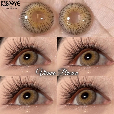 Picture of New Ksseye Vienna Brown Color Contact Lens With Regular Kit Box For Men And Women. 1 Pair Ksseye Color Contact Lens For Eye Makeup Cosmetics. Ksseye Vienna Series. #vienna