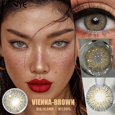 Picture of New Ksseye Vienna Brown Color Contact Lens With Regular Kit Box For Men And Women. 1 Pair Ksseye Color Contact Lens For Eye Makeup Cosmetics. Ksseye Vienna Series. #vienna