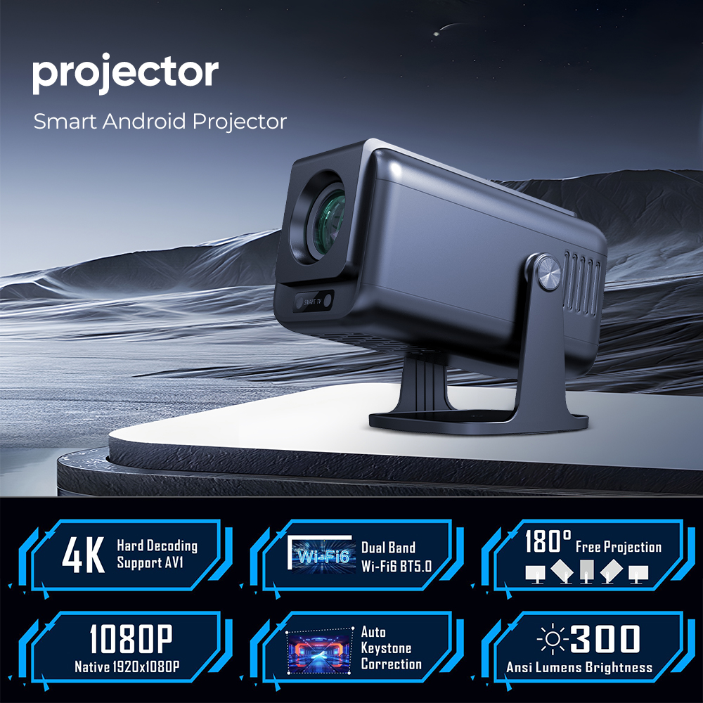 Picture of Projector HY500Max Smart Pocket Full HD Projector 1080P Wifi HD 4K TV Android 13 Projector With 1920*1080 Resolution