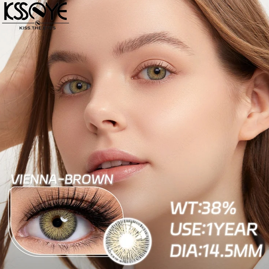 Picture of New Ksseye Vienna Brown Color Contact Lens With Regular Kit Box For Men And Women. 1 Pair Ksseye Color Contact Lens For Eye Makeup Cosmetics. Ksseye Vienna Series. #vienna
