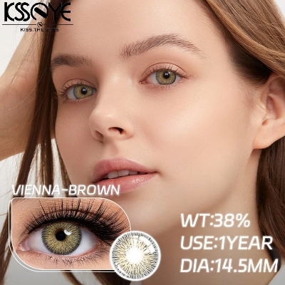 Picture of New Ksseye Vienna Brown Color Contact Lens With Regular Kit Box For Men And Women. 1 Pair Ksseye Color Contact Lens For Eye Makeup Cosmetics. Ksseye Vienna Series. #vienna