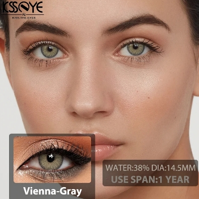 Picture of New Ksseye Vienna Gray Color Contact Lens With Regular Kit Box For Men and Women. 1 Pair Ksseye Color Contact Lens For Eye Makeup and Cosmetics.Ksseye Vienna Series. #vienna