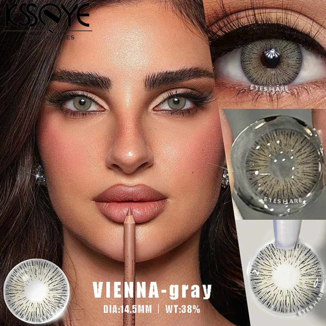 Picture of New Ksseye Vienna Gray Color Contact Lens With Regular Kit Box For Men and Women. 1 Pair Ksseye Color Contact Lens For Eye Makeup and Cosmetics.Ksseye Vienna Series. #vienna
