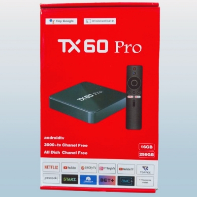 Picture of TX60 Pro 5G 14K ULTRA HD 16GB 256GB Android 16 Smart TV Box Voice Remote, Bluetooth, Free Dish Channel with Warranty