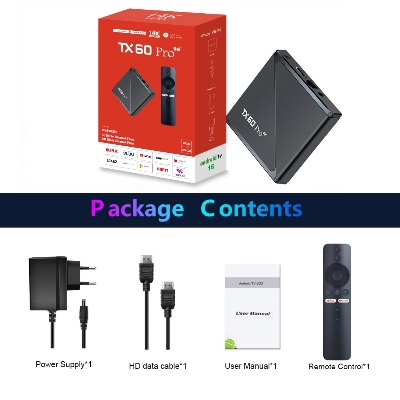 Picture of TX60 Pro 5G 14K ULTRA HD 16GB 256GB Android 16 Smart TV Box Voice Remote, Bluetooth, Free Dish Channel with Warranty