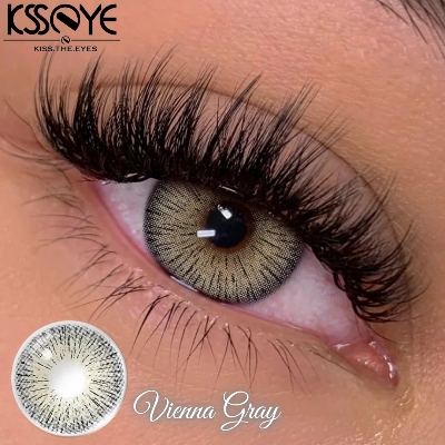 Picture of New Ksseye Vienna Gray Color Contact Lens With Regular Kit Box For Men and Women. 1 Pair Ksseye Color Contact Lens For Eye Makeup and Cosmetics.Ksseye Vienna Series. #vienna