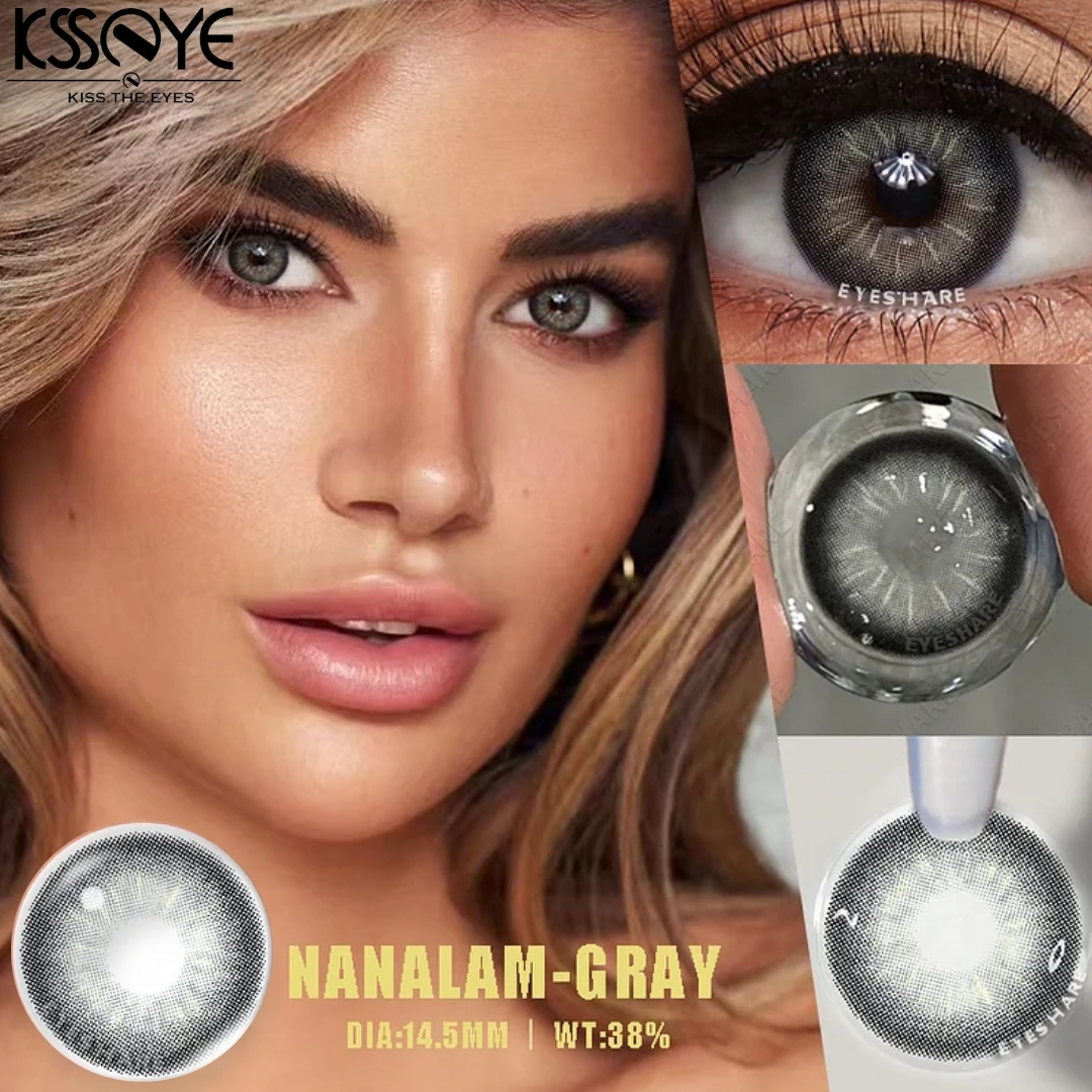 Picture of New Ksseye Nanalam Gray Color Contact Lens With Regular Kit Box For Men And Women. 1 Pair Ksseye Color Contact Lens For Eye Makeup Cosmetics. Ksseye Nanalam Series. #nanalam
