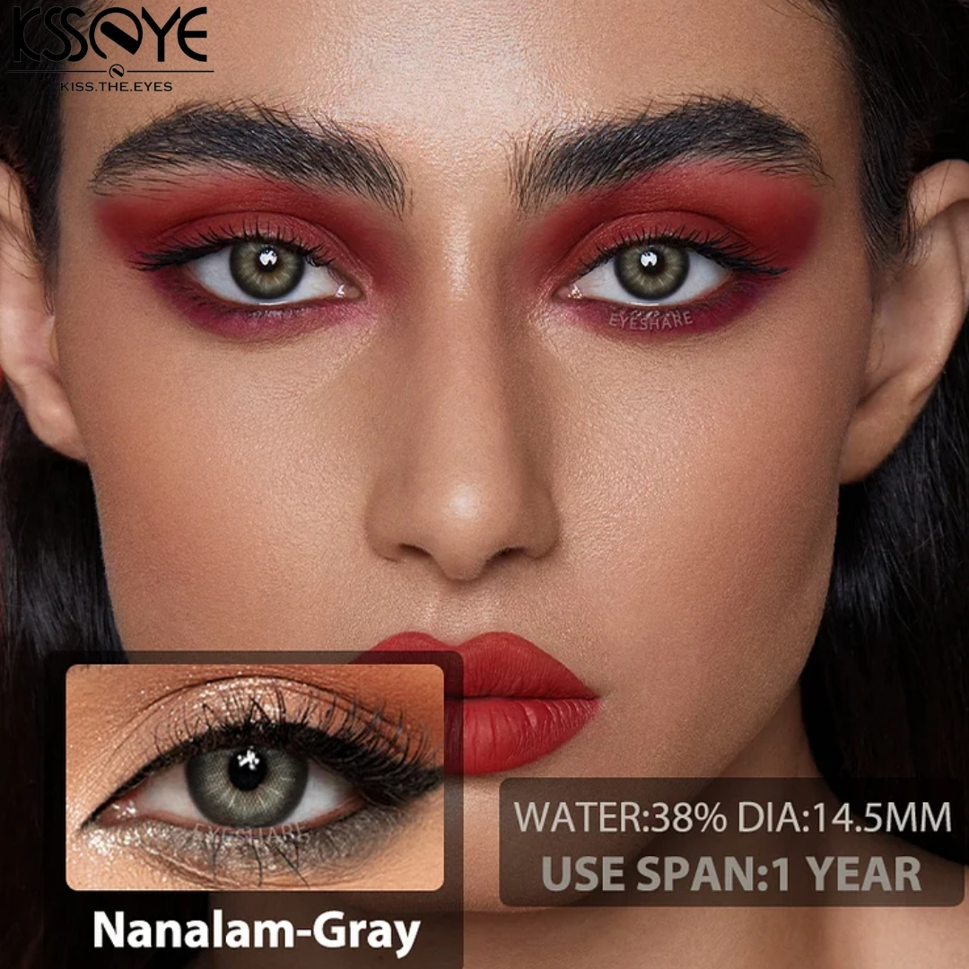 Picture of New Ksseye Nanalam Gray Color Contact Lens With Regular Kit Box For Men And Women. 1 Pair Ksseye Color Contact Lens For Eye Makeup Cosmetics. Ksseye Nanalam Series. #nanalam