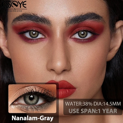 Picture of New Ksseye Nanalam Gray Color Contact Lens With Regular Kit Box For Men And Women. 1 Pair Ksseye Color Contact Lens For Eye Makeup Cosmetics. Ksseye Nanalam Series. #nanalam