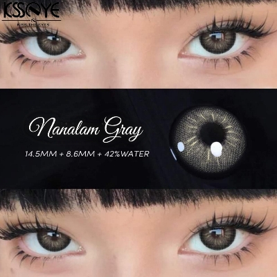 Picture of New Ksseye Nanalam Gray Color Contact Lens With Regular Kit Box For Men And Women. 1 Pair Ksseye Color Contact Lens For Eye Makeup Cosmetics. Ksseye Nanalam Series. #nanalam