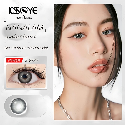 Picture of New Ksseye Nanalam Gray Color Contact Lens With Regular Kit Box For Men And Women. 1 Pair Ksseye Color Contact Lens For Eye Makeup Cosmetics. Ksseye Nanalam Series. #nanalam