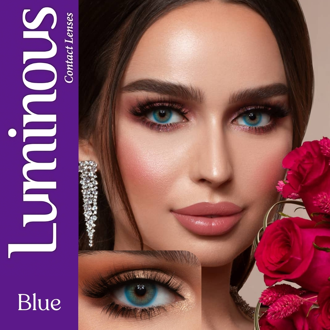 Picture of New Lumi.nous Blue Color Contact Lens With Regular Kit Box For Men & Women. 1 Pair Luminous Color Contact Lens For Eye Makeup and Cosmetics. Luminous Color Contact Lens. #luminous